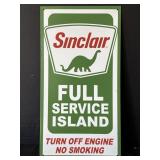 Vtg-look Sinclair adv. tin sign, 8.5 x 16in