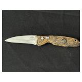 3in stainless blade pocket knife w/compass on camo