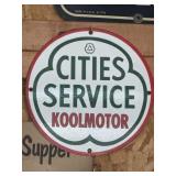 11.75" Porcelain Cities Service Koolmotor Sign