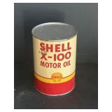 1 qt Shell X-100 Motor Oil Can