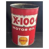 5 qt Shell X-100 Motor Oil Can