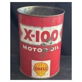 5 qt Shell X-100 Motor Oil Can