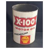 5 qt Shell X-100 Premium Motor Oil Can