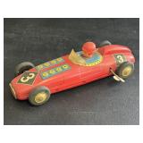 9.5" Wind Up Tin Toy Race Car w/ Key