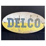 Delco Oval Single Sided Metal sign, 16 x 8in.,