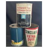 3- 1 qt Cans Sinclair Motor Oil & GM & Dupont