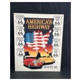 13x16" Tin American Highway Route 66 Sign