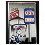 Vintage-look Last Chance Gas Route 66 embossed