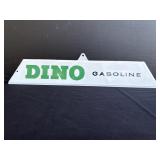 Dino Gasoline porcelain pump plate, 4.5 x 21.5in