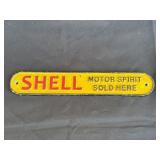 Shell Motor Spirit adv. cast iron sign, 2 x 11in