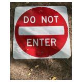 Do not enter reflective road sign