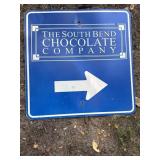 South Bend chocolate Company road sign