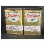 2- 1 gal Sinclair Anti Freeze Can