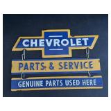 Chevy Parts & Service Embossed Hanging Metal Sign