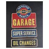 Chevy Parts & Service Embossed Hanging Metal Sign