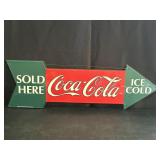 Coca-Cola Sold Here Metal Sign 27x8.5"