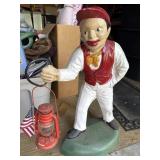 Concrete Lawn Jockey w/ Lantern