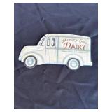 Memory Lane Dairy milk truck metal sign,