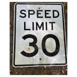 Speed limit 30 reflective road sign