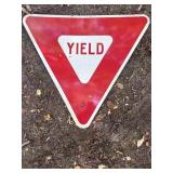 Yield road sign