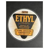 8" Porcelain Ethyl Gasoline Sign