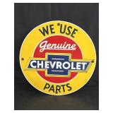 11.75" Porcelain Genuine Chevy Parts Sign