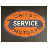 16.5x11" Porcelain United Service Motors Sign