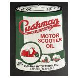 8x11" Porcelain Cushman Motor Scooter Oil Sign