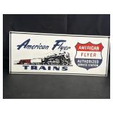 18x7.5" Porcelain American Flyer Trains Sign
