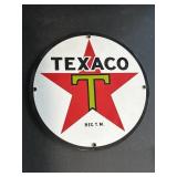 11.75" Porcelain Texaco Sign