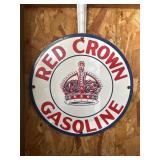 Red Crown Gasoline Metal Sign