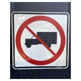 No Trucks Symbol road sign, 2ft square