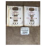 2 vtg Gilbarco gasoline pump faceplates & pump