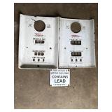 2 vtg Tokheim gasoline pump faceplates & pump