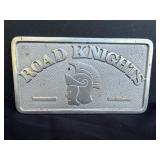 Road Knights Car Club aluminum sign, 8.5 x 4.75in