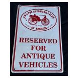 Antique Automobile Club of America tin sign,