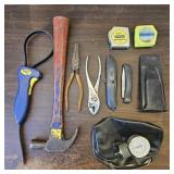 Claw Hammer, Gri Wrench, Pliers, Knife