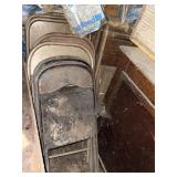 Metal and wood folding chairs, approx 13 chairs