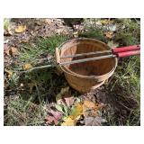 Small Bushel Basket & 2 fire roasting sticks