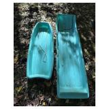 (2) Plastic Sleds 46in long & 63in long