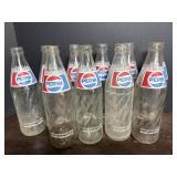 (10) Pepsi-Cola Swirl Glass Bottles- Half Liter