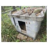 Plastic container w/lid Turned Into Dog House
