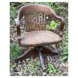 Rolling wood office chair