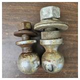 (2) Hitch Trailer Balls, 2in, 5000lb w/ 1in