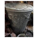 Galvanized trash can