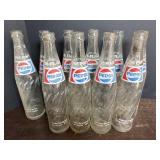 (10) Pepsi-Cola Swirl Glass Bottles - 16 fl.oz