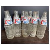 (11) Pepsi-Cola Swirl Glass Bottles - half liter