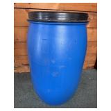 Lidded blue barrel