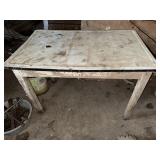 enamel Top Table w/ one Drawer