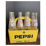 Pepsi-Cola 16 oz spiral glass bottles w/ plastic